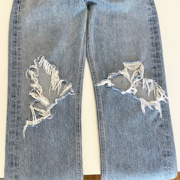 Agolde 90s Mid Rise Loose Fit Jean Distressed Denim Ripped Knee Fall Out 26 - Picture 12 of 16